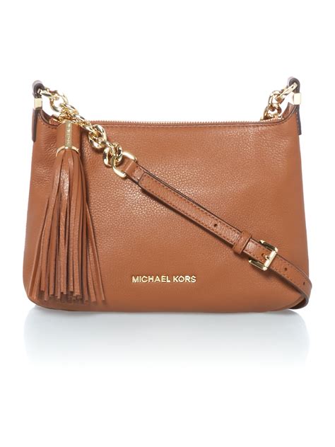 michael kors cross bag brown|brown suede Michael Kors handbags.